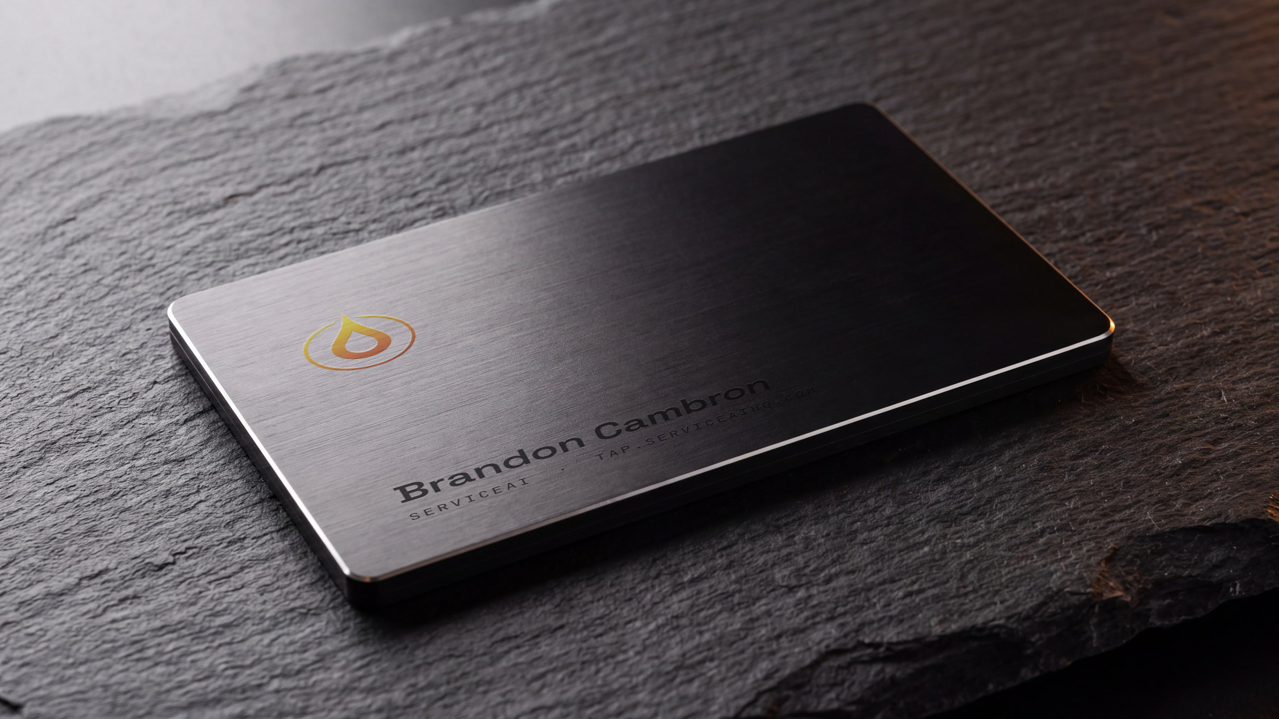 ServiceAi Connect metal card on a dark surface